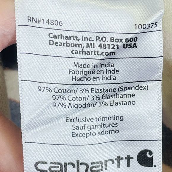 Carhartt Rugged Flex Loose Fit Plaid Long Sleeve Button Shirt Top‎ Womens Small - Picture 8 of 8